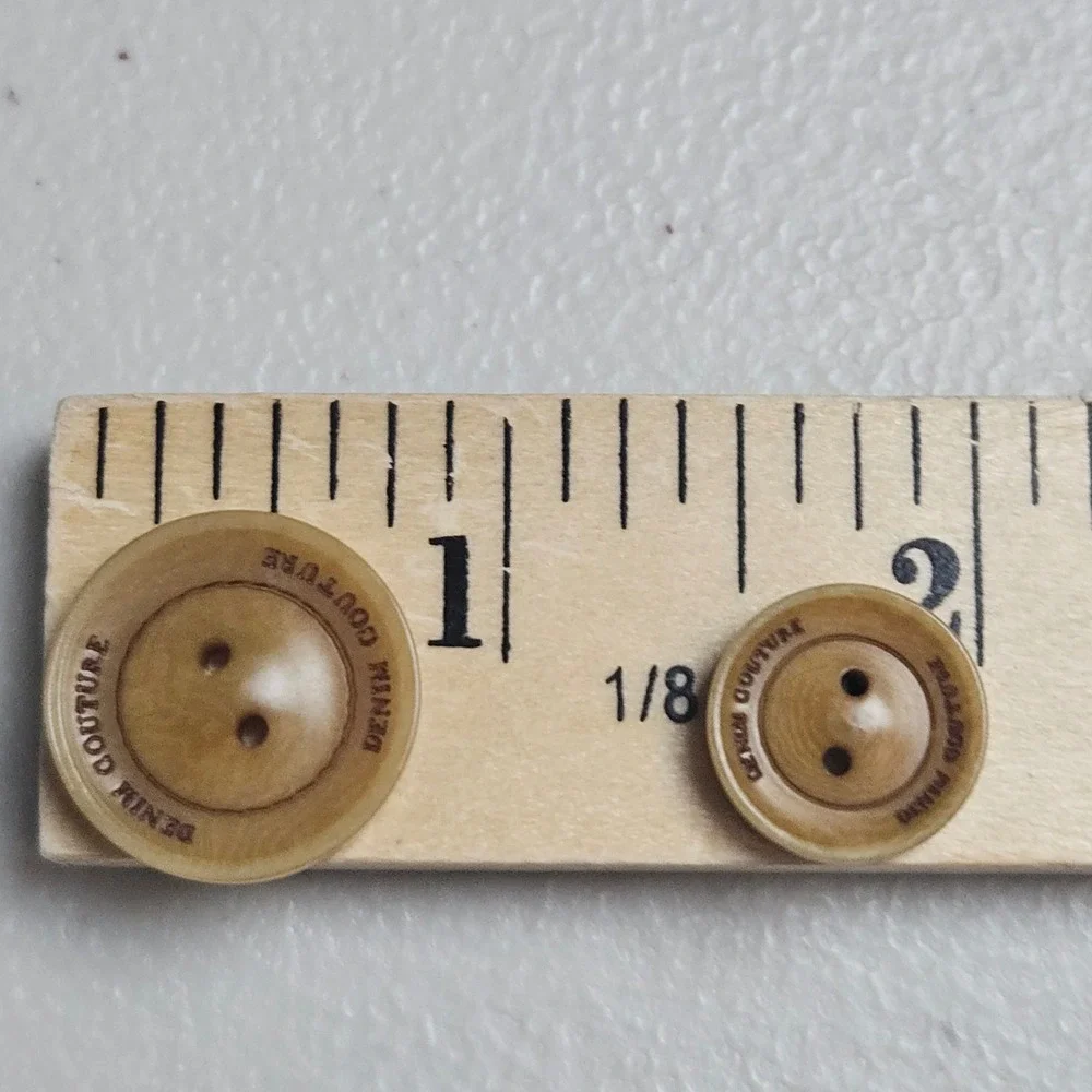 Zara Man Basic Denim Couture Replacement Buttons Set of 9 Tan Jacket Coat Crafts